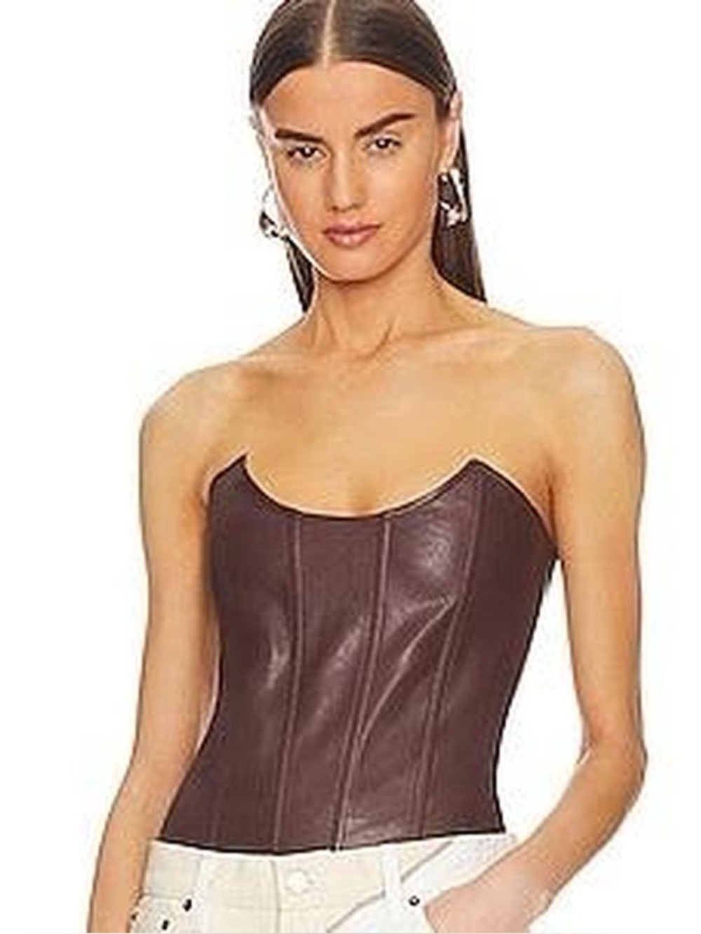 MIAOU Leia Vegan Leather Corset Top - Sz S